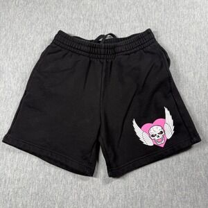 Chalk Line Shorts Women S Black WWE Skull Winged Heart Fleece Sweatshorts
